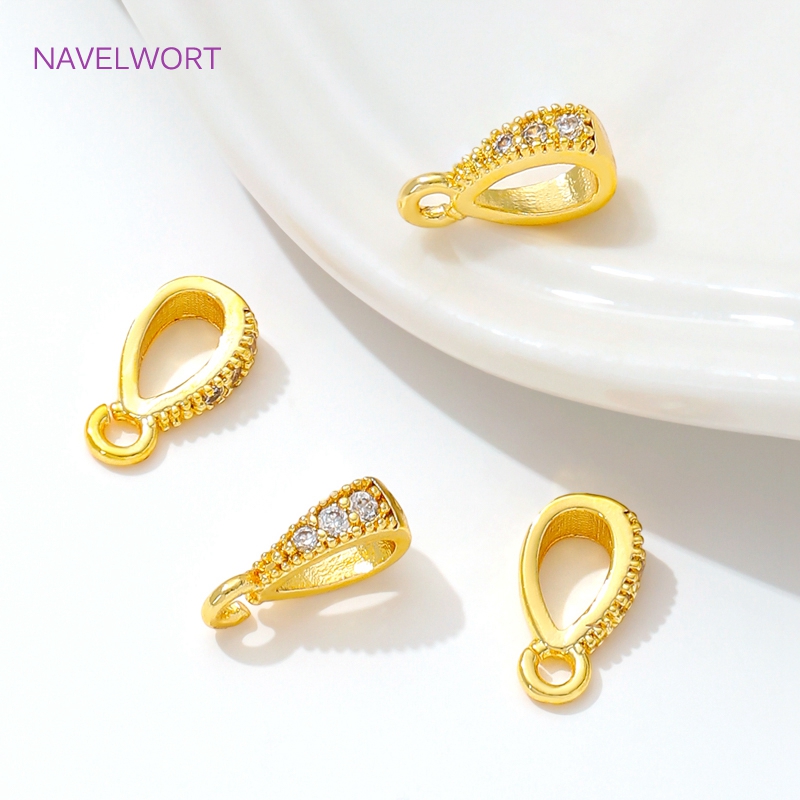 Jewelry Making Items - 14K/18K Gold Plated Inlaid Zircon Pendant