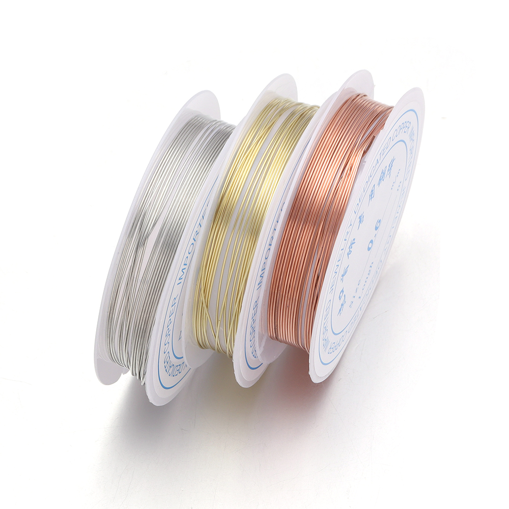 Jewelry Making Thread - 1Roll 0.2/0.25/0.3/0.4/0.5/0.6/0.7/0.8/1mm Sturdy Copper Wire Beading