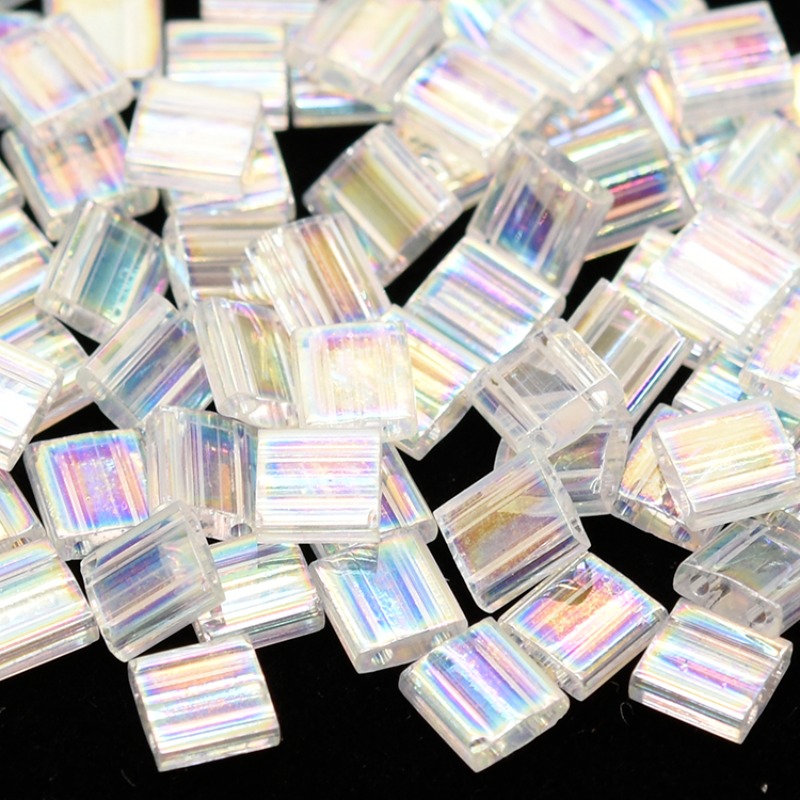 Jewelry Making Japan - MIYUKI Transparent TILA Beads 2-Holes Square