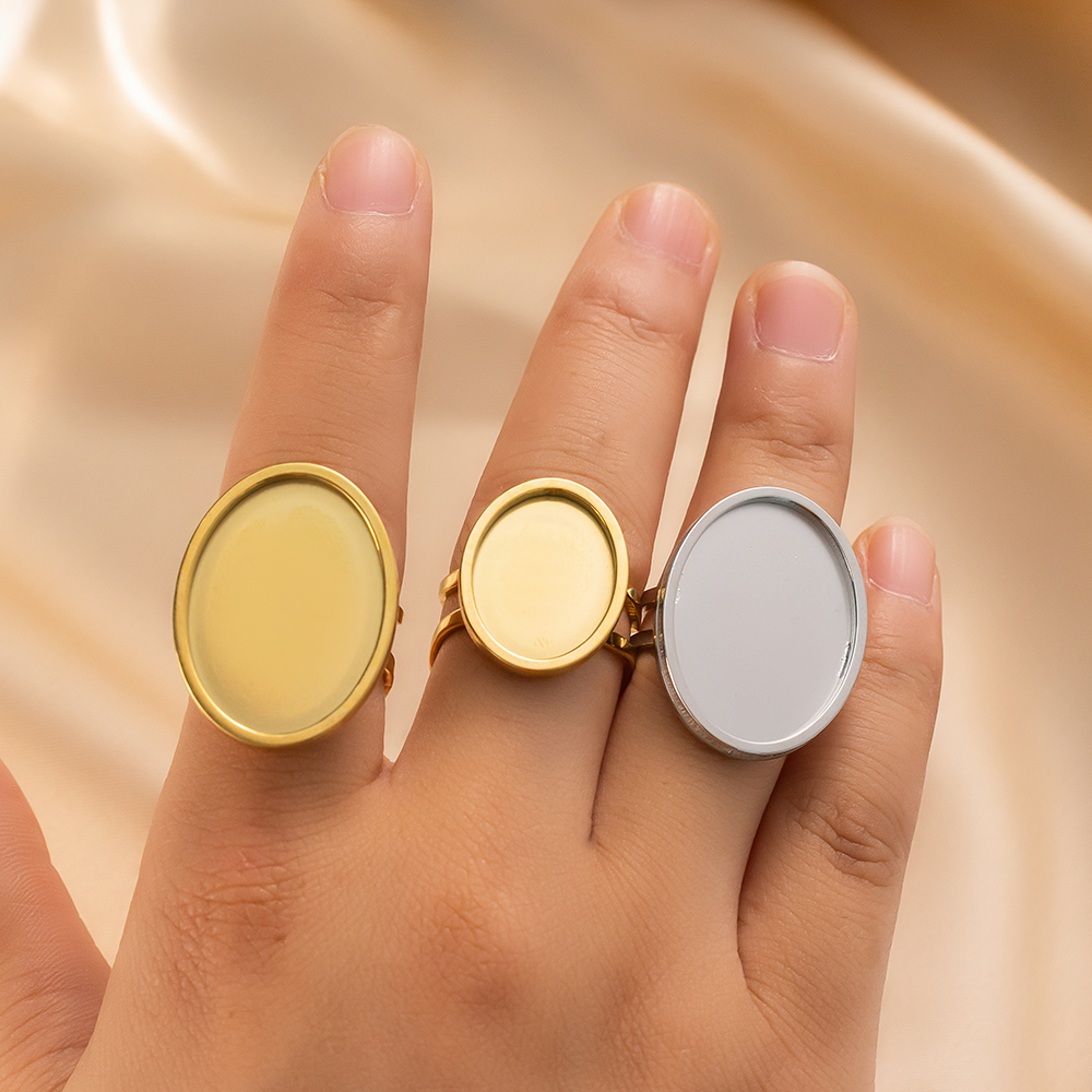 4Pcs Stainless Steel Golden Bl - Ring Blank Adjustable recensie en prijs