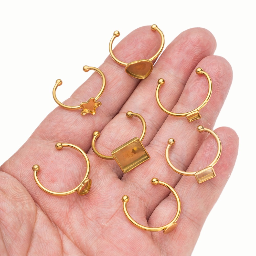 5pcs Stainless Steel Adjustabl - Ring Blank Adjustable recensie en prijs