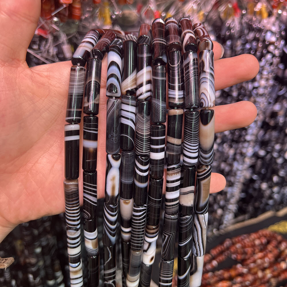 Natural Stone Black Agate Ston - Jewelry Making Store recensie en prijs