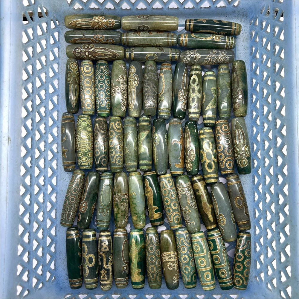 60mm Green Tibentan Dzi Beads  - Jewelry Making Store recensie en prijs