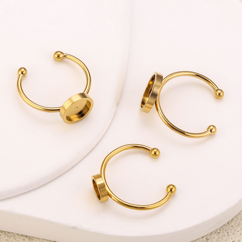 10pcs Stainless Steel Round Ad - Ring Blank Adjustable recensie en prijs
