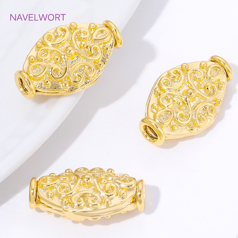 18K Gold Plated Oval Loose Bea - Jewelry Making Items recensie en prijs