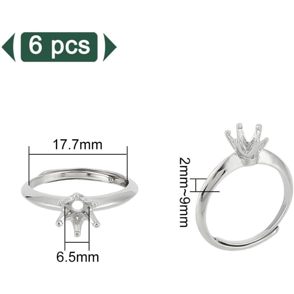 6 Pcs Brass Ring Bases Adjusta - Ring Blank Adjustable recensie en prijs