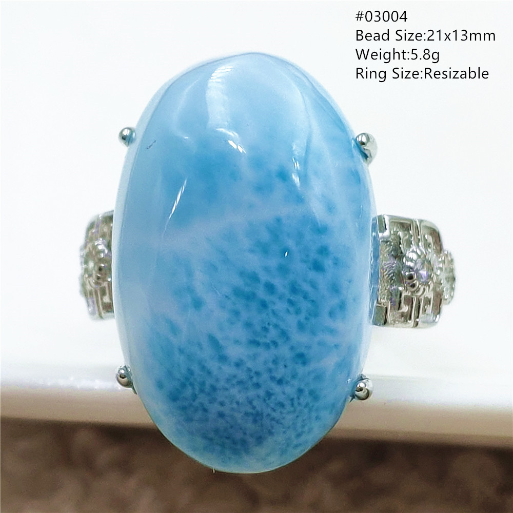 Natural Blue Larimar Gemstone  - Ring Blank Adjustable recensie en prijs
