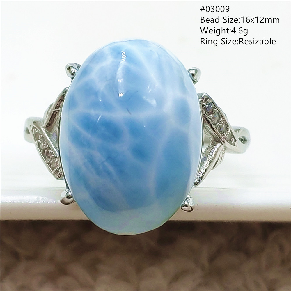 Natural Blue Larimar Gemstone  - Ring Blank Adjustable recensie en prijs
