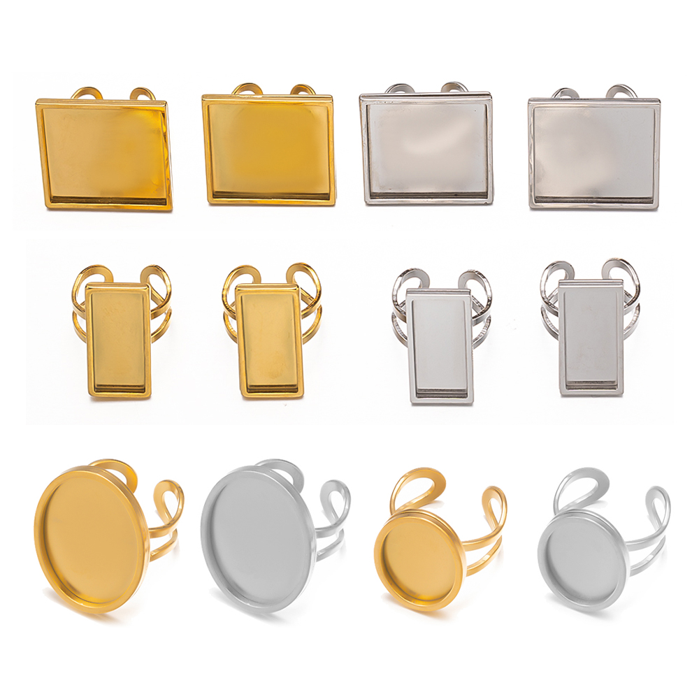 4Pcs  Stainless Steel Square O - Ring Blank Adjustable recensie en prijs