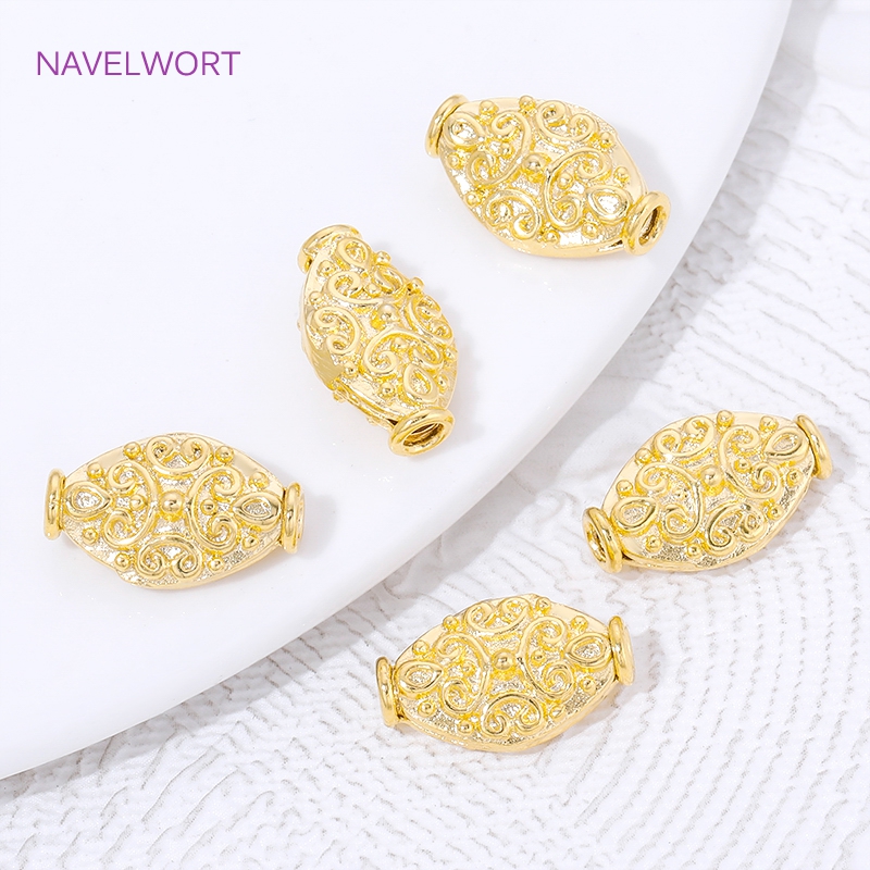 18K Gold Plated Oval Loose Bea - Jewelry Making Items recensie en prijs